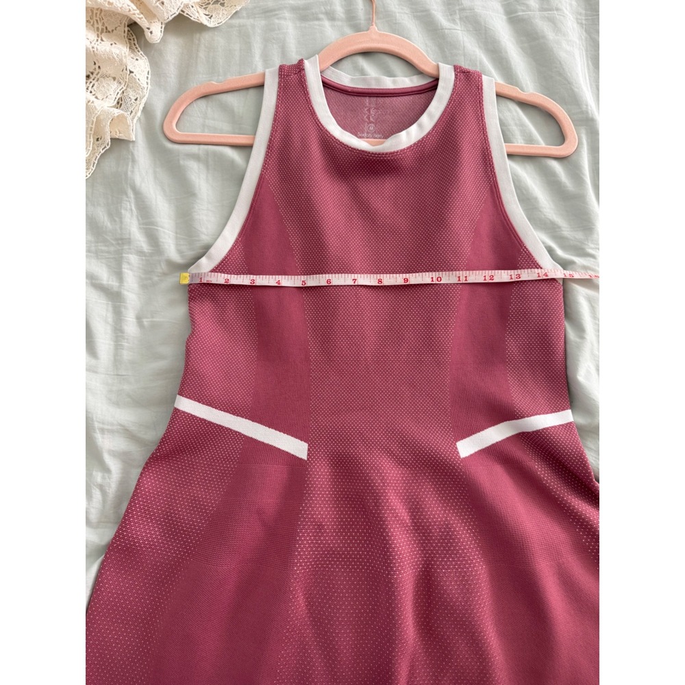 Sweaty Betty Athletic Tennis Golf Dress Pink White Racerback Skater M - Picture 6 of 7